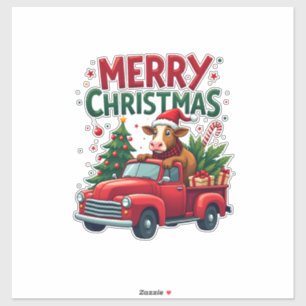 Merry Christmas Scottish Highland Cow Xmas Farm An