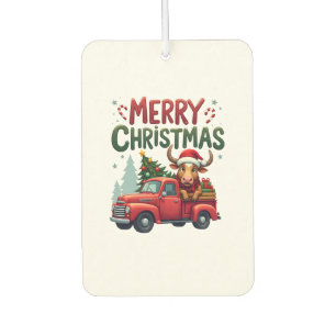 Merry Christmas Scottish Highland Cow Xmas Farm An Air Freshener