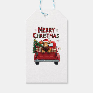 Merry Christmas Scottish Highland Cow Xmas Farm An Gift Tags