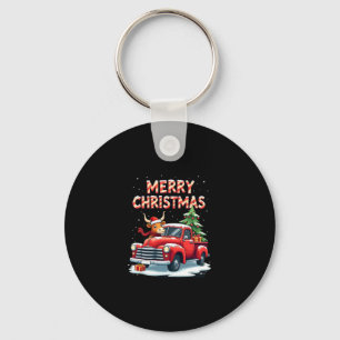 Merry Christmas Scottish Highland Cow Xmas Farm An Keychain