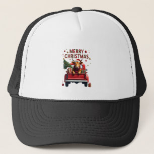 Merry Christmas Scottish Highland Cow Xmas Farm An Trucker Hat