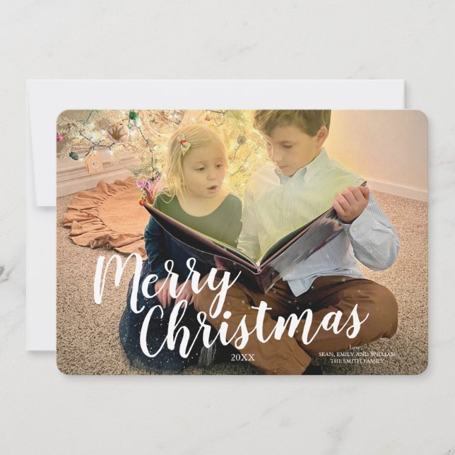 Merry Christmas Script Custom Card (Front)