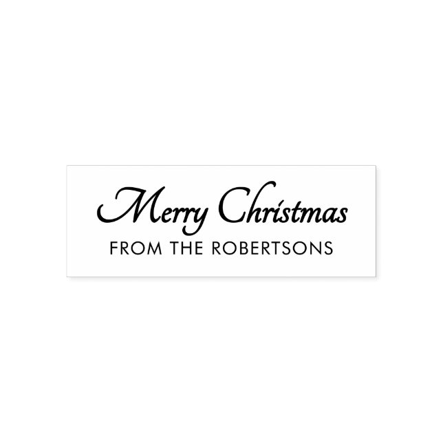 Merry Christmas Script Custom Monogram Self-inking Stamp (Design)