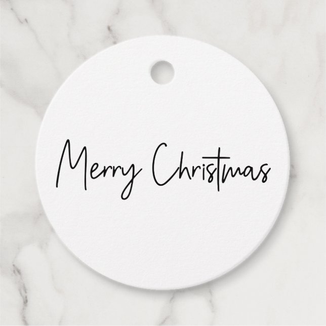 Merry Christmas Script Favour Tags (Front)