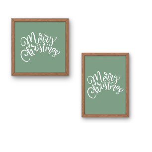  Merry Christmas Script  green Poster