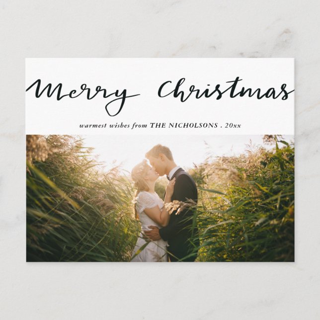 Merry Christmas Script Photo Holiday (Front)