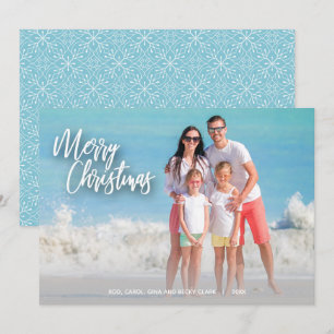 MERRY CHRISTMAS Script Photo Holiday Card