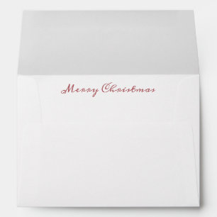 “Merry Christmas” Script Pink Elegant Envelope