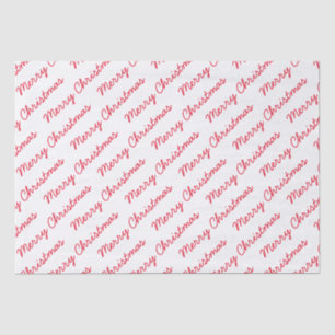 Merry Christmas Script Red and White Tissue Paper
