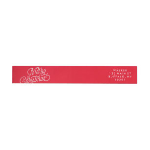 Merry Christmas Script Return Address Label