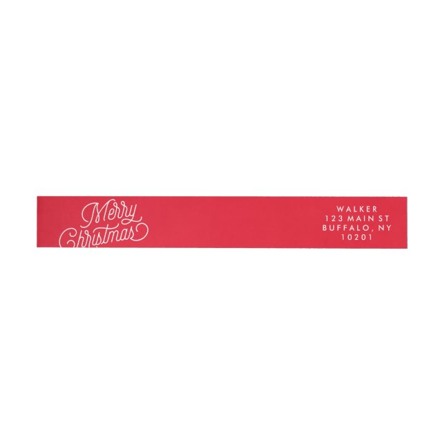 Merry Christmas Script Return Address Label (Individual)