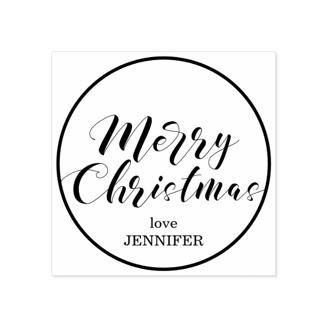 Merry Christmas Script Rubber Stamp (Imprint)