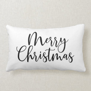Merry Christmas Script Stylish Lumbar Pillow