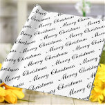 Merry Christmas Script Text Black and White Wrapping Paper<br><div class="desc">Customize the text and easily create your personalized Christmas wrapping paper. Click CUSTOMIZE FURTHER to change the background colour or text colour. You can TRANSFER this DESIGN on other Zazzle products and adjust it to fit most of the Zazzle items. Standard Studio designs are made in high-resolution vector graphics for...</div>