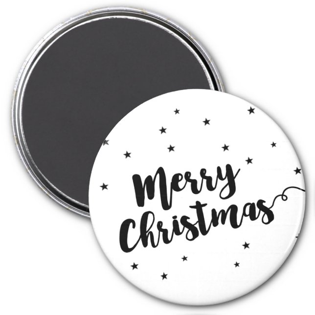 Merry Christmas - Script typography and stars Magnet (Front)