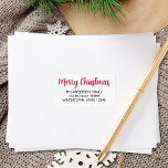 Merry Christmas Script Typography Return Address Label<br><div class="desc">This "Merry Christmas" return address label features red stylish script typography and is easily customizable.</div>