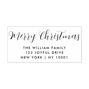 Merry Christmas Script Typography Self-inking Stamp