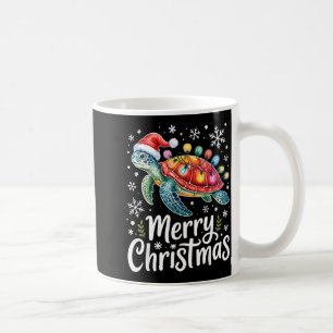 Merry Christmas Sea Turtle Christmas Lights Santa  Coffee Mug