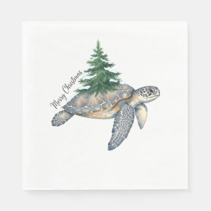 Merry Christmas Sea Turtle Napkin
