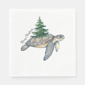 Merry Christmas Sea Turtle Napkin
