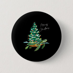 Merry Christmas Sea Turtle Xmas Tree Lights Pjs Me 2 Inch Round Button