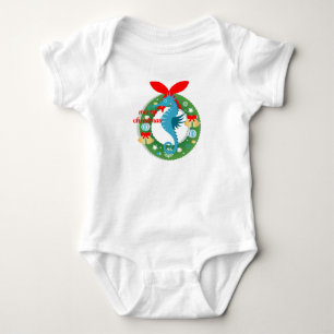 merry christmas seahorse baby bodysuit