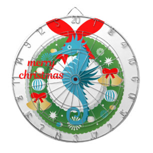 merry christmas seahorse dartboard