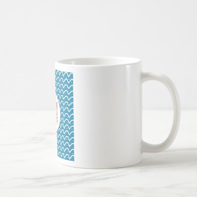 Merry Christmas Seamless Pattern Blue Texture Coffee Mug (Right)