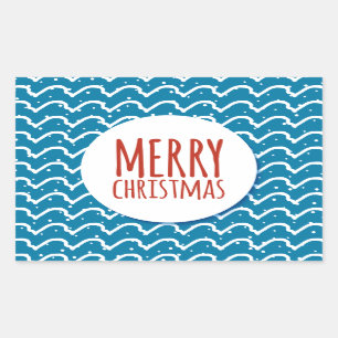 Merry Christmas Seamless Pattern Blue Texture Sticker