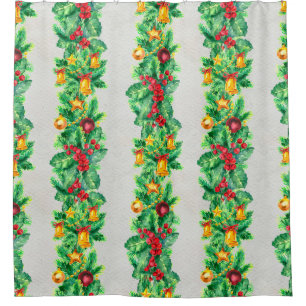 Merry Christmas seamless pattern with garlands. Wa
