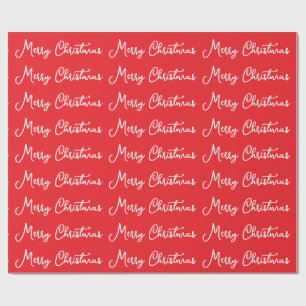 Merry Christmas Seasonal Holiday Time Handwriting  Wrapping Paper
