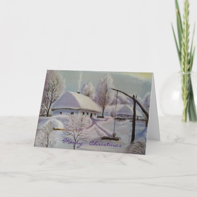 Merry Christmas~Season's Greetings Holiday Card (Front)