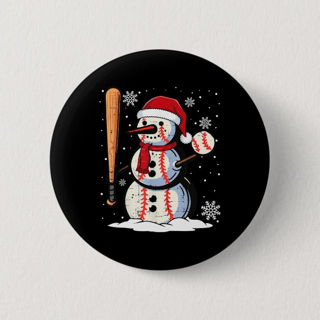 Merry Christmas Sell Snowman Holiday Sports Xmas P 2 Inch Round Button (Front)