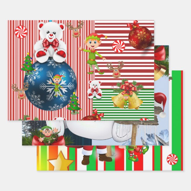 Merry Christmas Sheets Wrapping Paper (Set)