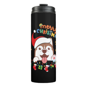 Merry Christmas Shelties Magnet Thermal Tumbler