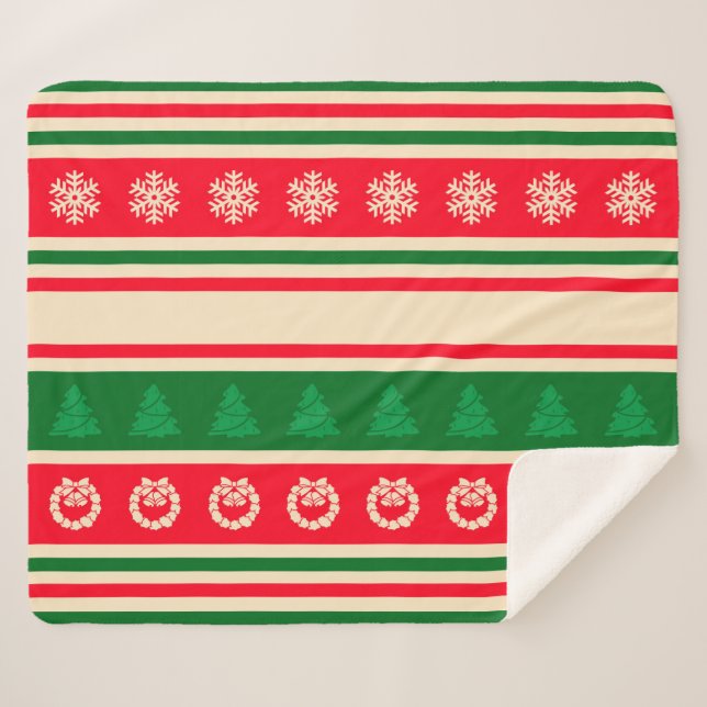 Merry Christmas Sherpa Blanket (Front (Horizontal))