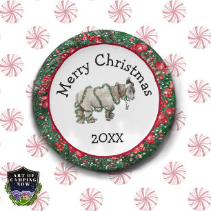 Merry Christmas Shetland Pony Plates
