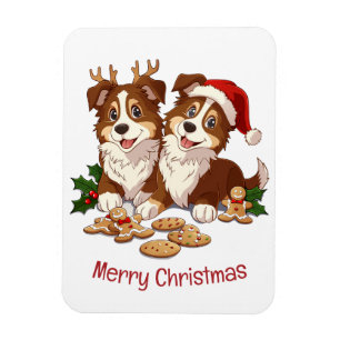 Merry Christmas Shetland Sheepdogs Magnet