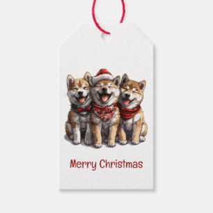 Merry Christmas Shiba Inu Santa Dogs Gift Tags