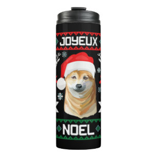 Merry Christmas Shiba Inu Soft Christmas Dog T Shi Thermal Tumbler
