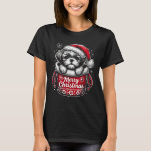Merry Christmas Shih Tzu Graphic Tee 