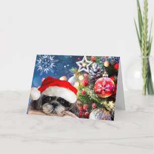 Merry Christmas Shih Tzu Greeting Card