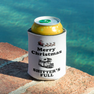 Merry Christmas Shitter's Full Christmas Gift Xmas Can Cooler