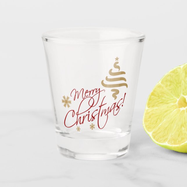 Merry Christmas Shot Shot Glass (Front)