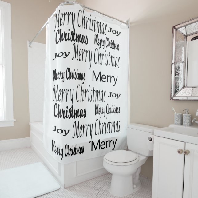 Merry Christmas Shower Curtain, Joy (In Situ)