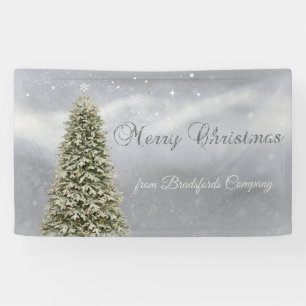 Merry Christmas, Silver ChristmasTree Company Banner