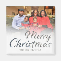 Merry Christmas Silver Glitter FULL Photo & Name 2