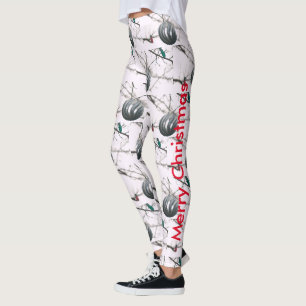 Merry Christmas Silver Ornament Ball Tree Lights  Leggings