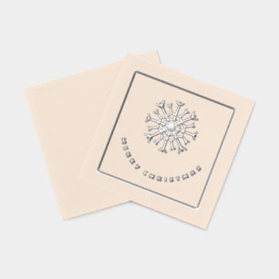 Merry Christmas silver snowflake chic Foil Napkins