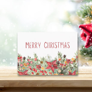Merry Christmas Simple - Cozy Winter Greenery Holiday Card